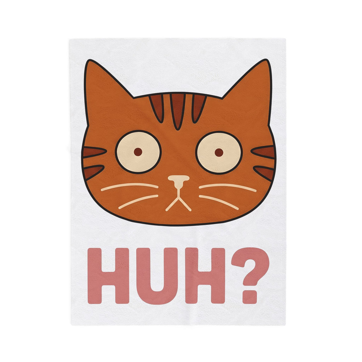 Cat Face Blanket Cat Humor Gift Women Cartoon Blanket Kitten Blanket Cat Fan Toon Blanket Funny Graphic Minimalist Wide Eyes Blanket