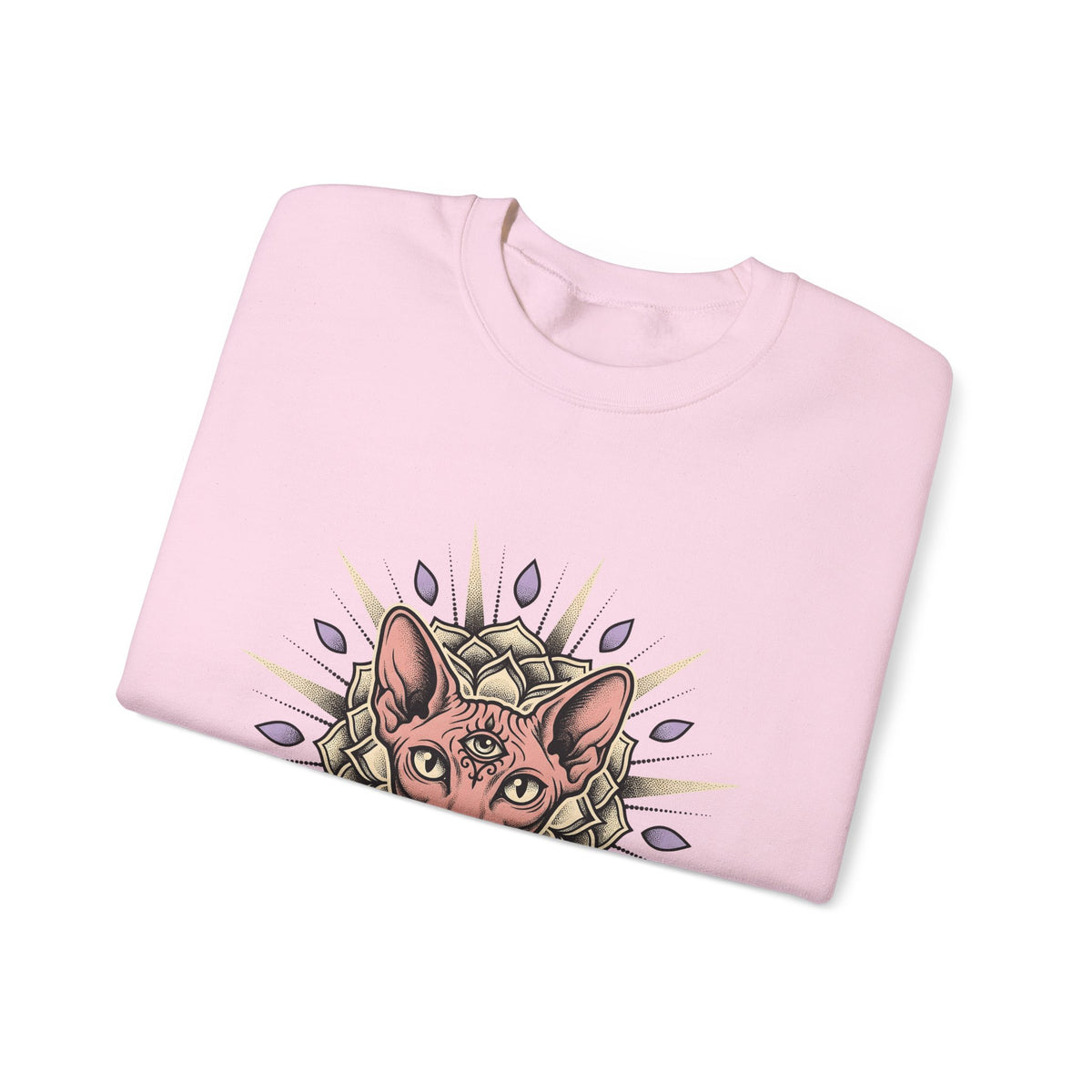 Sphynx Pet Sweatshirt Cat Meditation Gift Women Tribal Sweatshirt Hairless Cat Sweatshirt Cat Fan Tribalism Sweatshirt Mindfulness Graphic Etched Circle Design