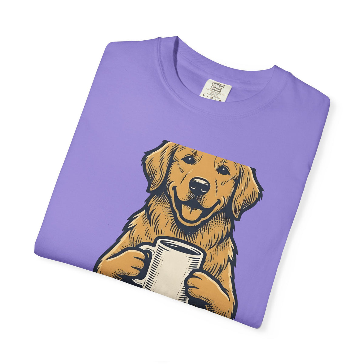 Golden Retriever Dog Coffee Gift Vintage Retriever Dog Fan Puppy Coffee Hand Drawn Coffee T-Shirt