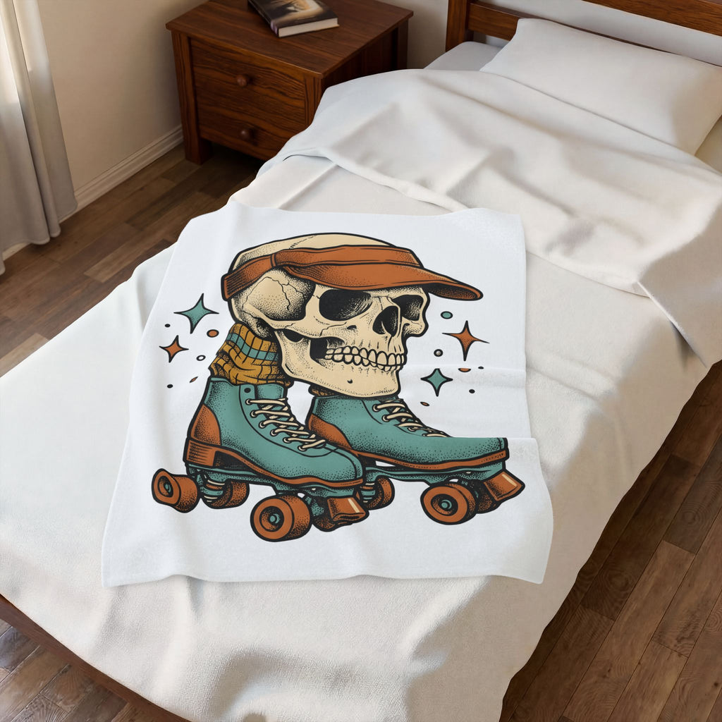 Skull Quad Skates Halloween Wheels Gift Line Roller Skates Horror Fan Wheels Blanket