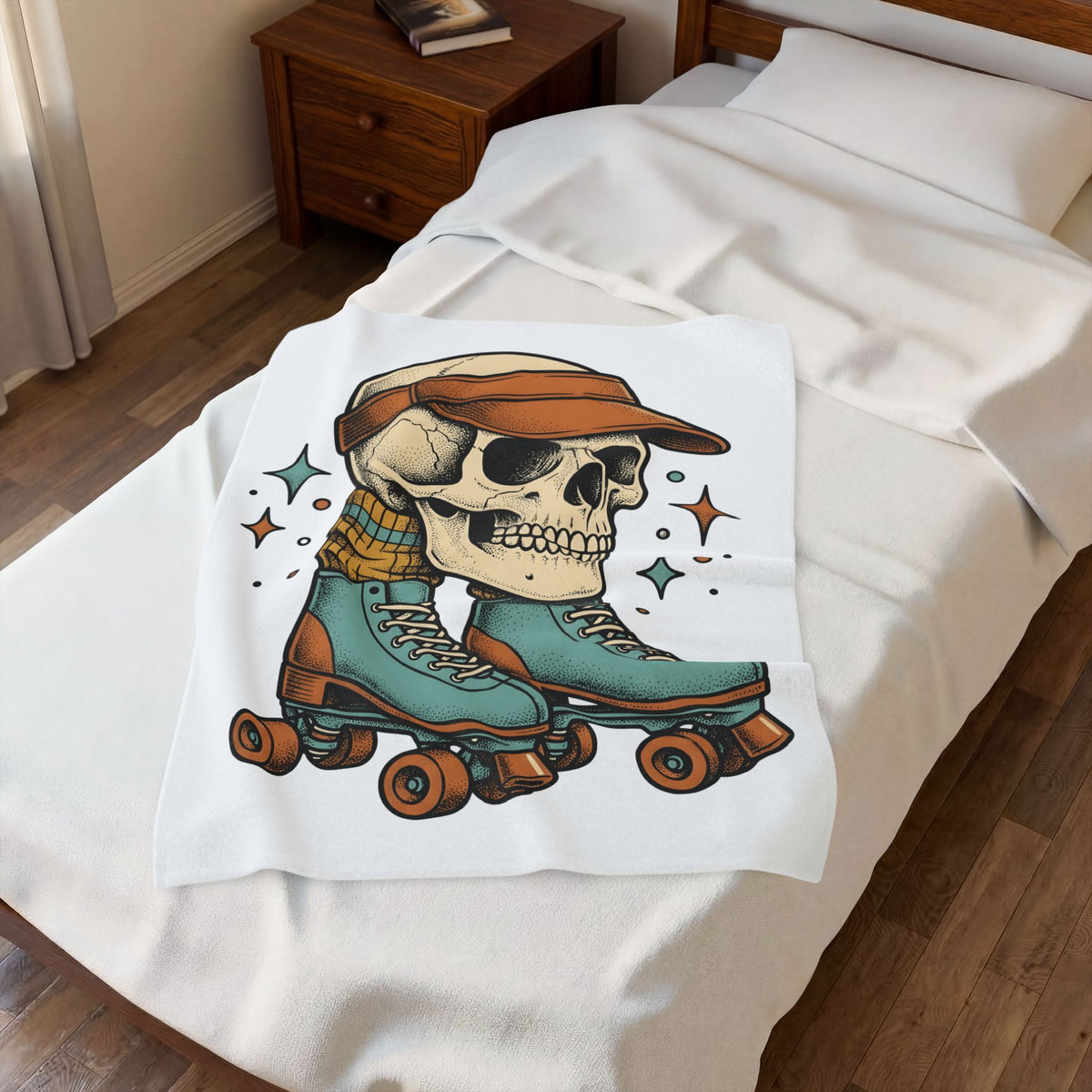 Skull Quad Skates Halloween Wheels Gift Line Roller Skates Horror Fan Wheels Blanket