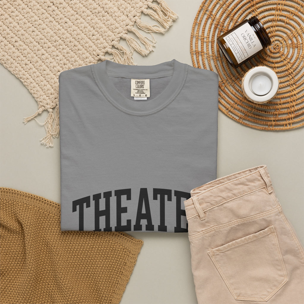 University Lettering T-Shirt Moms Drama Gift Women Heavy T-Shirt College Lettering T-Shirt Motherhood Enthusiast Bold T-Shirt Theatrical Graphic