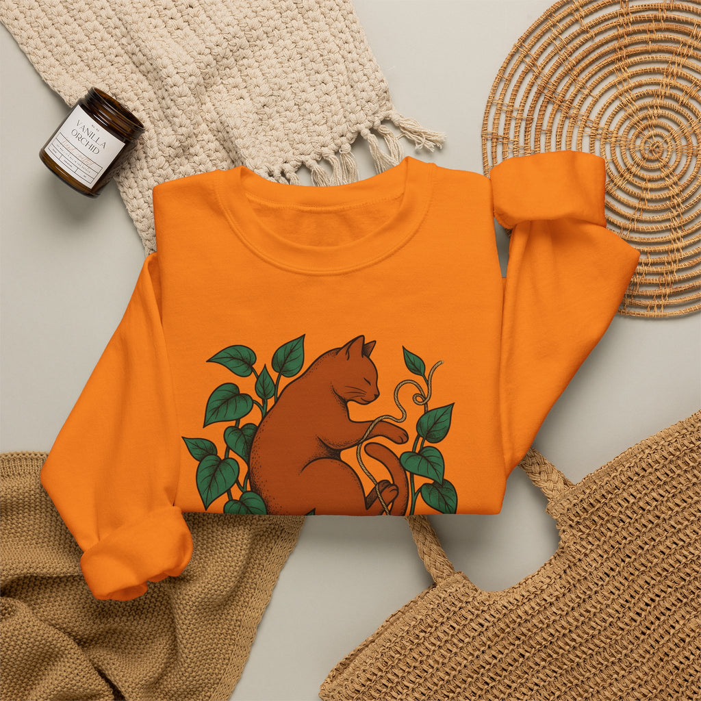 Cat Graphic Sweatshirt Cat Mom Animals Gift Women Hand Drawn Sweatshirt Kitten T