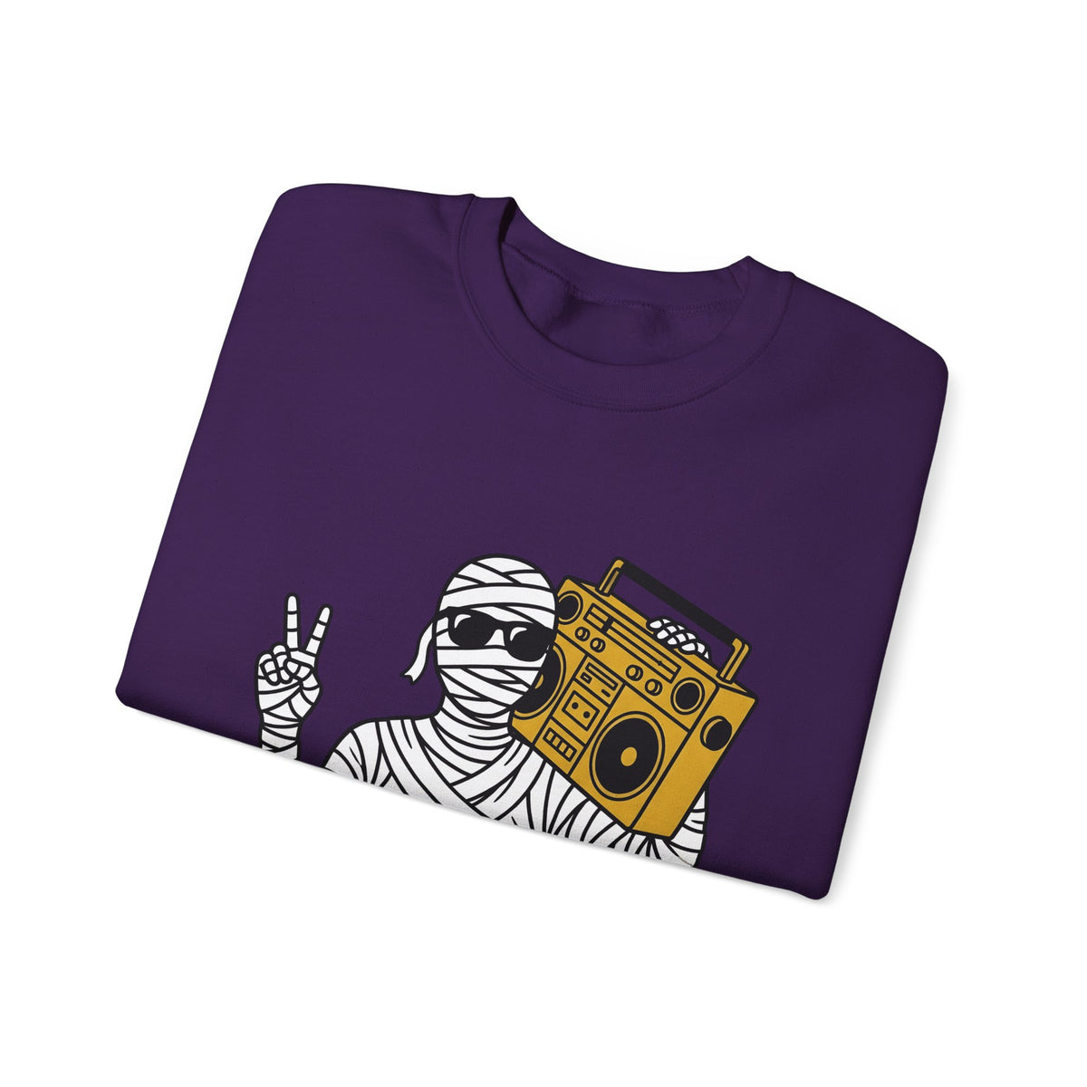 Mummy Boombox Halloween Audio Gift Sketch Wrapped Mummy Horror Fan Monster Drawing Old Sweatshirt