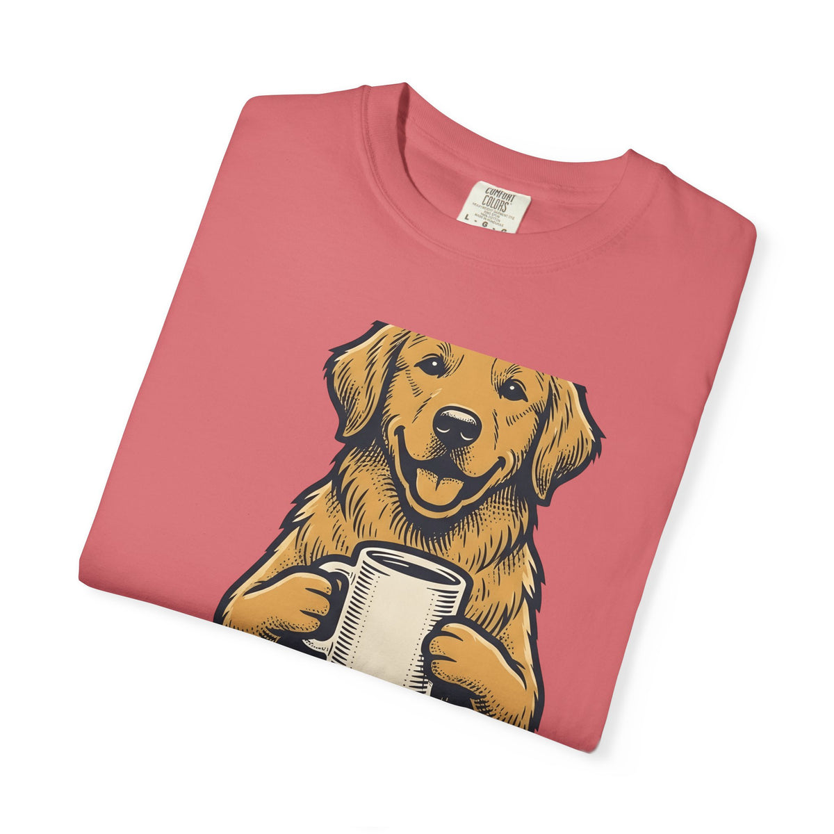 Golden Retriever Dog Coffee Gift Vintage Retriever Dog Fan Puppy Coffee Hand Drawn Coffee T-Shirt