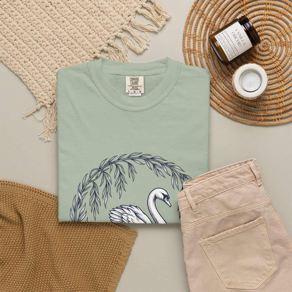 Swan Drawing T-Shirt Animal Environment Gift Women Cartoon T-Shirt Duck T-Shirt Wildlife Fan Waterfowl T-Shirt Eco Graphic Rustic Lake Bloom T-Shirt