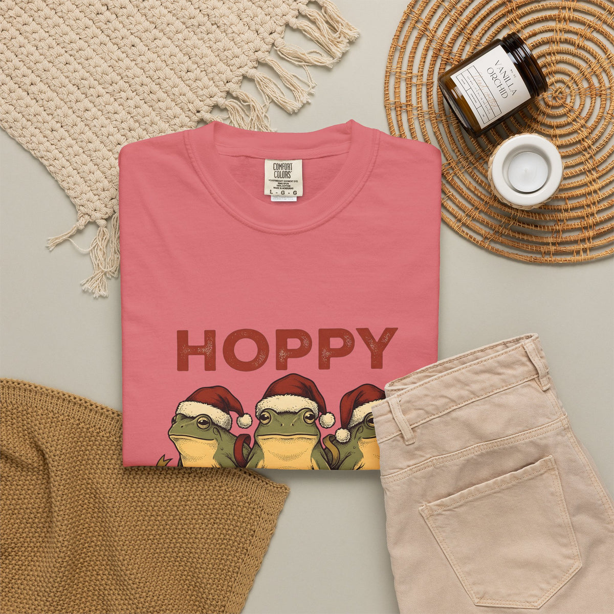 Frog Holiday Hats Christmas Wildlife Gift Cartoon Toad Xmas Fan Toad Animal Line Sash T-Shirt