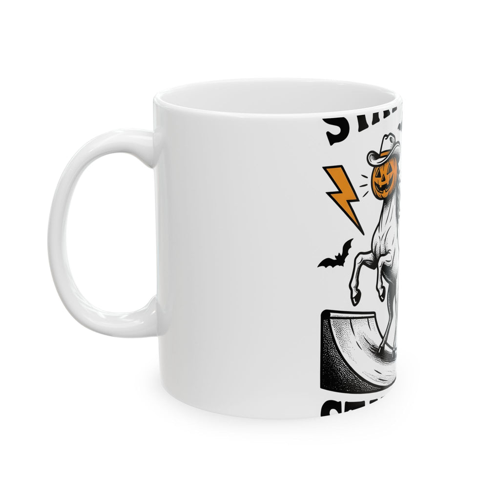 Pumpkin Horse Face Mug Halloween Macabre Gift Women Nostalgic Mug Gourd Mug Horror Fan Spooky Mug Dark Graphic