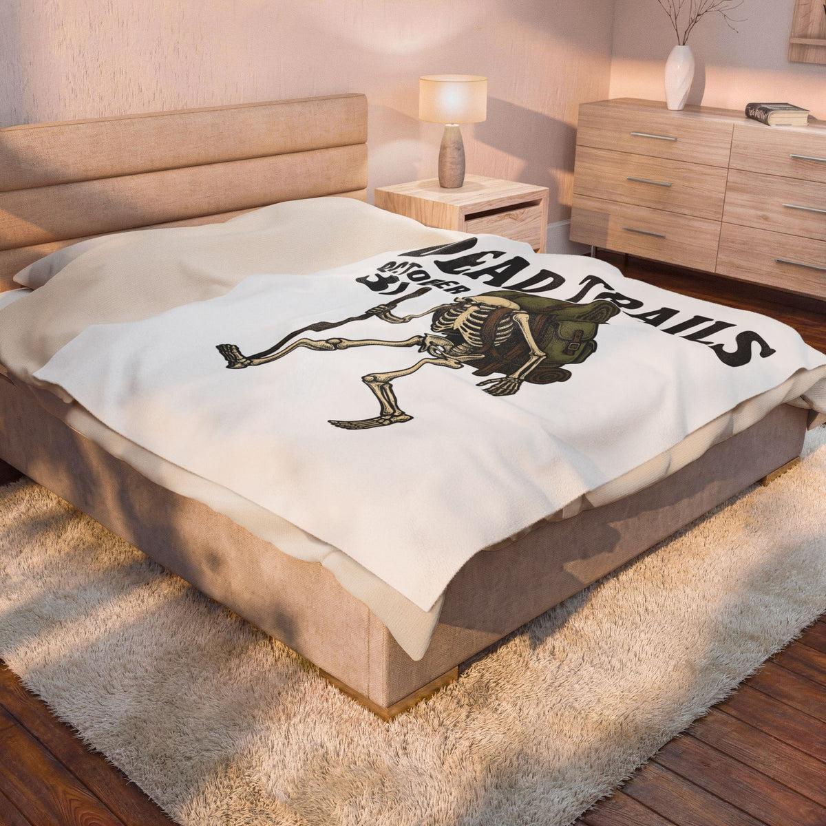 Skull Backpacker Blanket Halloween Outdoors Gift Women Rustic Blanket Backpacker Blanket Horror Fan Spooky Blanket Adventure Graphic Classic