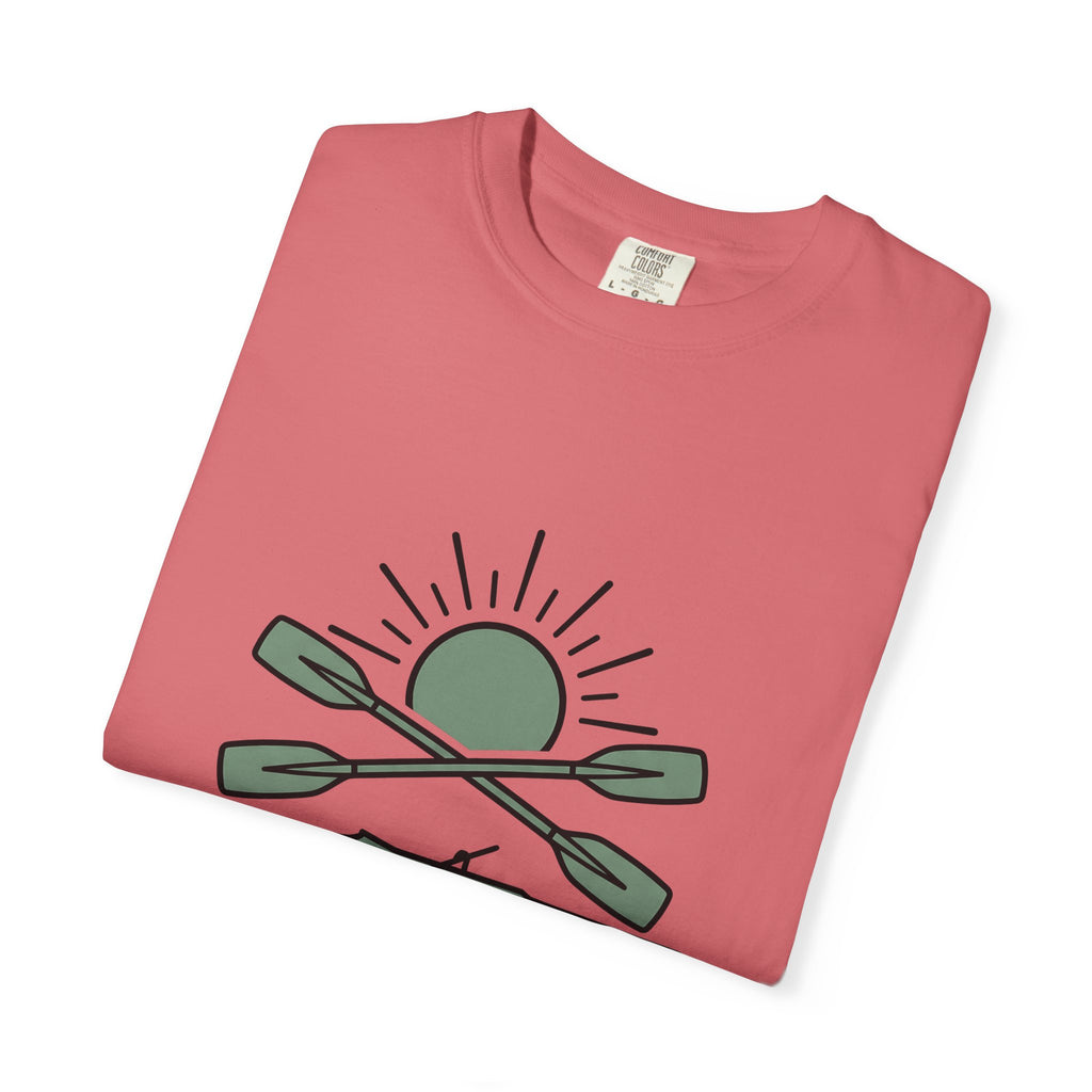 Crossed Canoe Paddles T-Shirt Kayaking Nature Gift Women Hand Drawn T-Shirt Paddles T-Shirt Kayaker Enthusiast Illustrated Design Outdoor Graphic