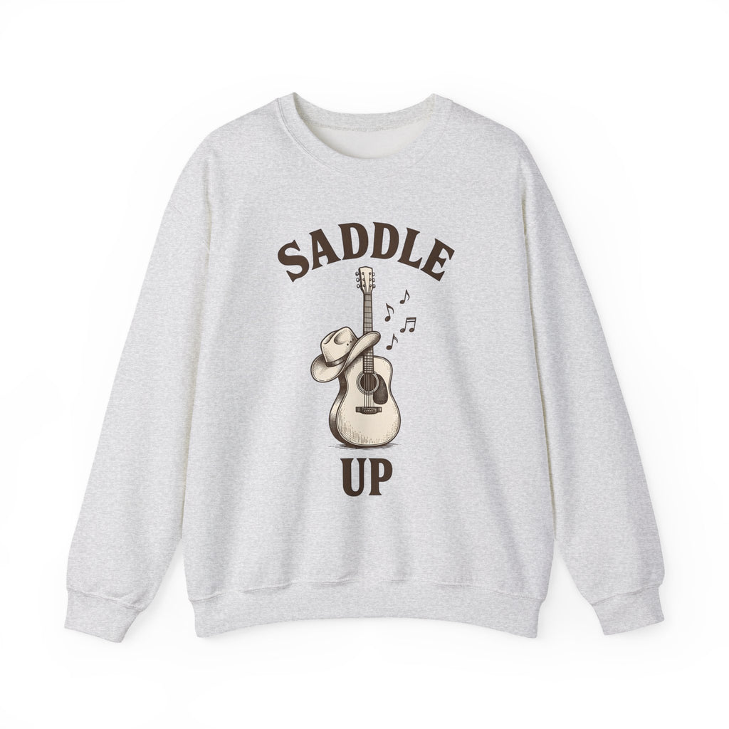 Cowboy Hat Guitar Sweatshirt Cowgirl Ranch Gift Women Retro Sweatshirt Guitar Sweatshirt Cowgirl Fan Vintage Sweatshirt Farm Graphic Doodle Music Symbols