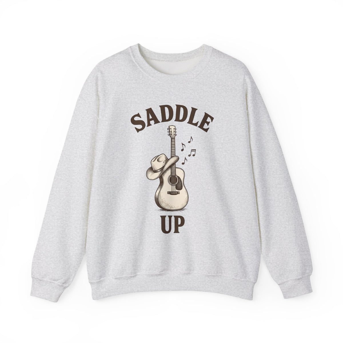 Cowboy Hat Guitar Sweatshirt Cowgirl Ranch Gift Women Retro Sweatshirt Guitar Sweatshirt Cowgirl Fan Vintage Sweatshirt Farm Graphic Doodle Music Symbols