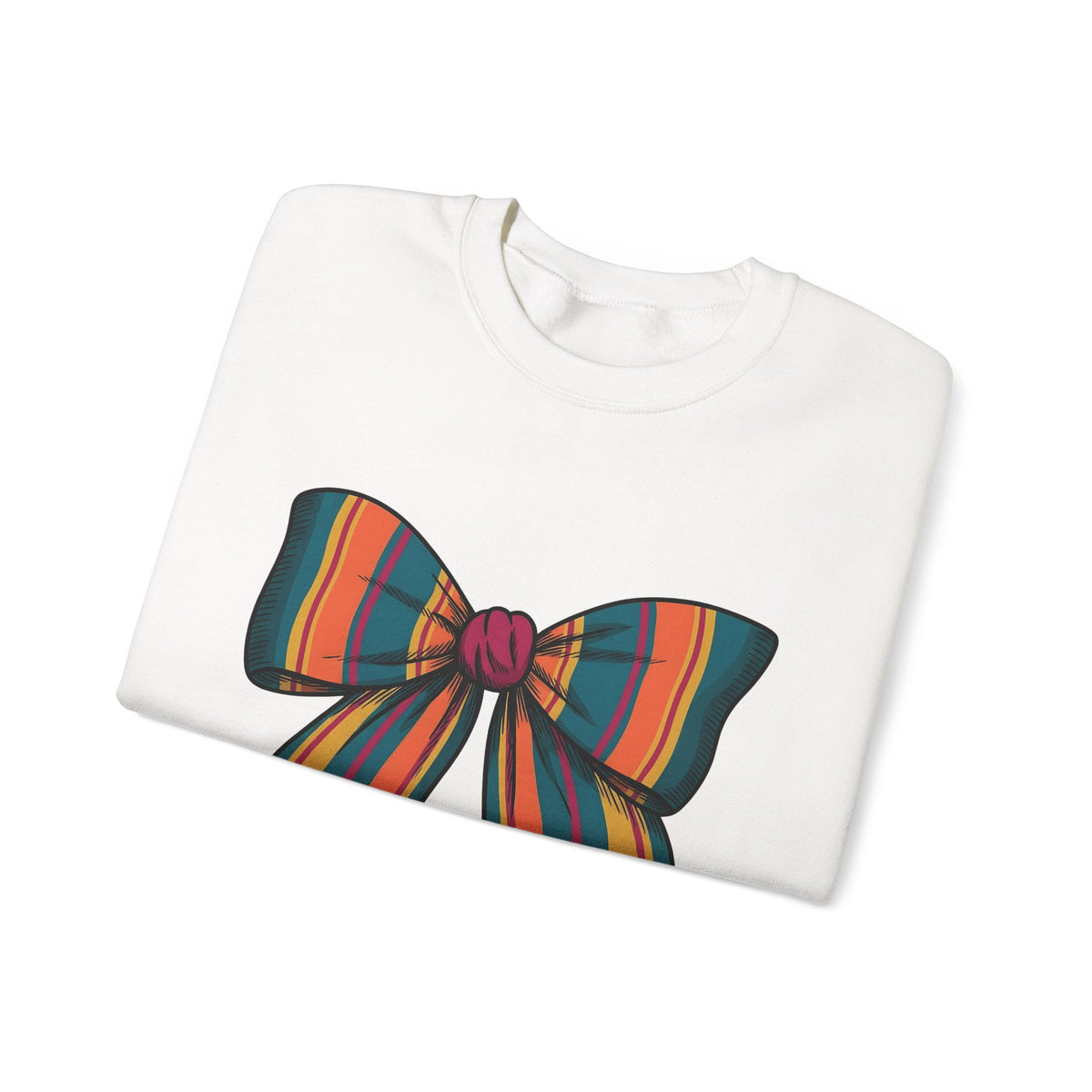 Striped Hair Bow Sweatshirt Moms Apparel Gift Women Simple Graphic Sweatshirt Hair Bow Sweatshirt Mom Fan Minimalist Sweatshirt Clothing Graphic Classic Fringe
