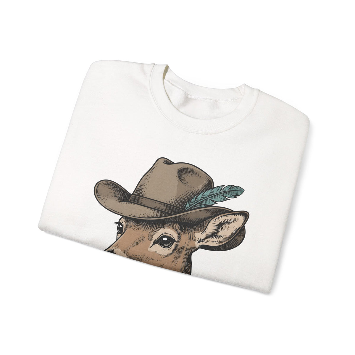 Buck Western Hat Cowgirl Wildlife Gift Sketch Cowboy Hat Cowgirl Fan Rodeo Wildlife Retro Sweatshirt