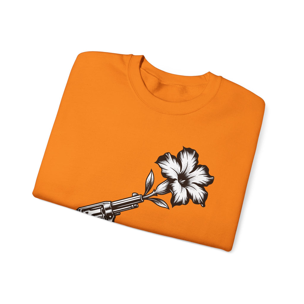 Revolver Flower Sweatshirt Cowgirl Western Gift Women Tattoo Sweatshirt Gunflower Sweatshirt Rodeo Fan Traditional Sweatshirt Country Graphic Vintage Hibiscus