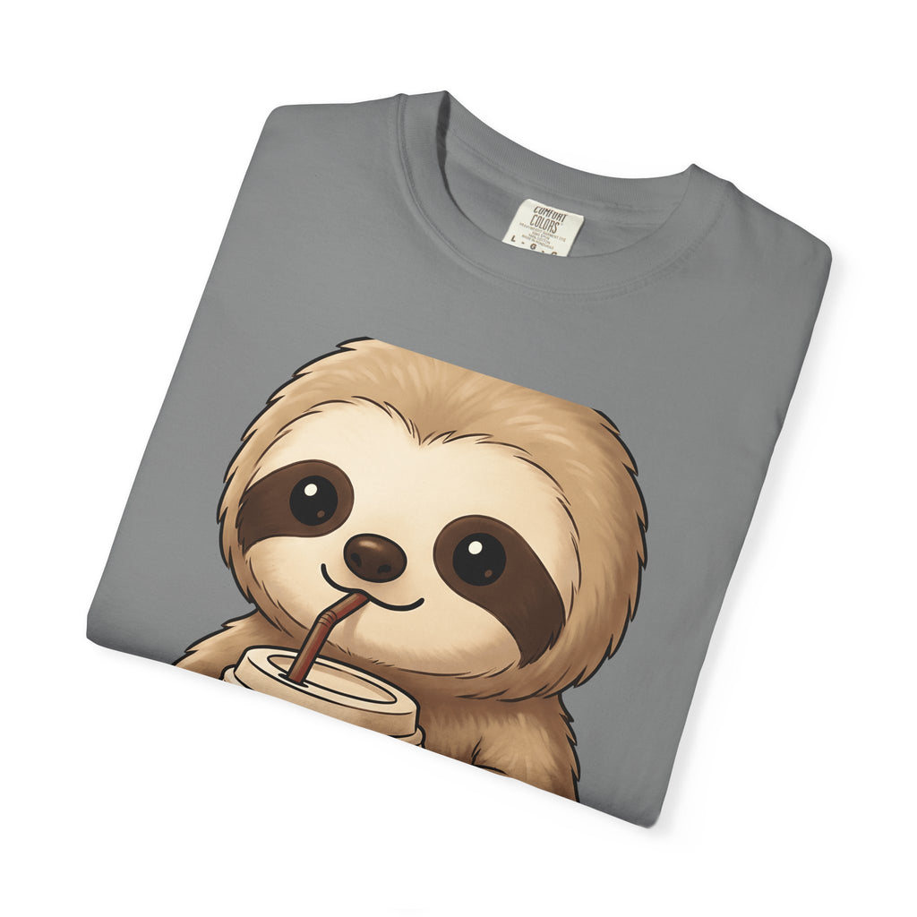 Sloth Java T-Shirt Coffee Creature Gift Women Playful T-Shirt Java T-Shirt Coffee Fan Cute T-Shirt Animal Graphic Sketch Cup T-Shirt