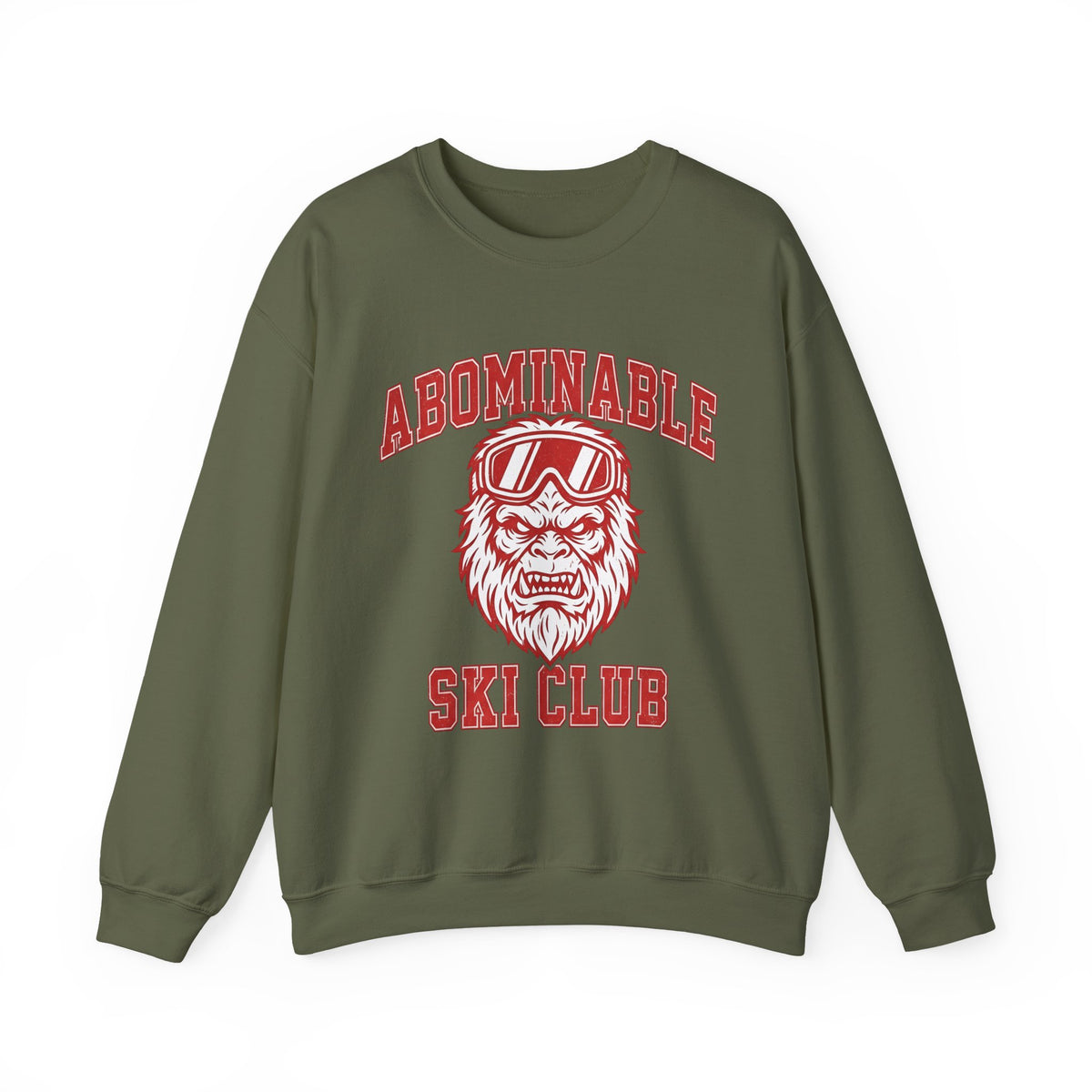 Abominable Snowman Face Sweatshirt Christmas Cold Gift Women Strong Sweatshirt Yeti Sweatshirt Xmas Fan Vintage Sweatshirt Frosty Graphic Antique Snow Goggles