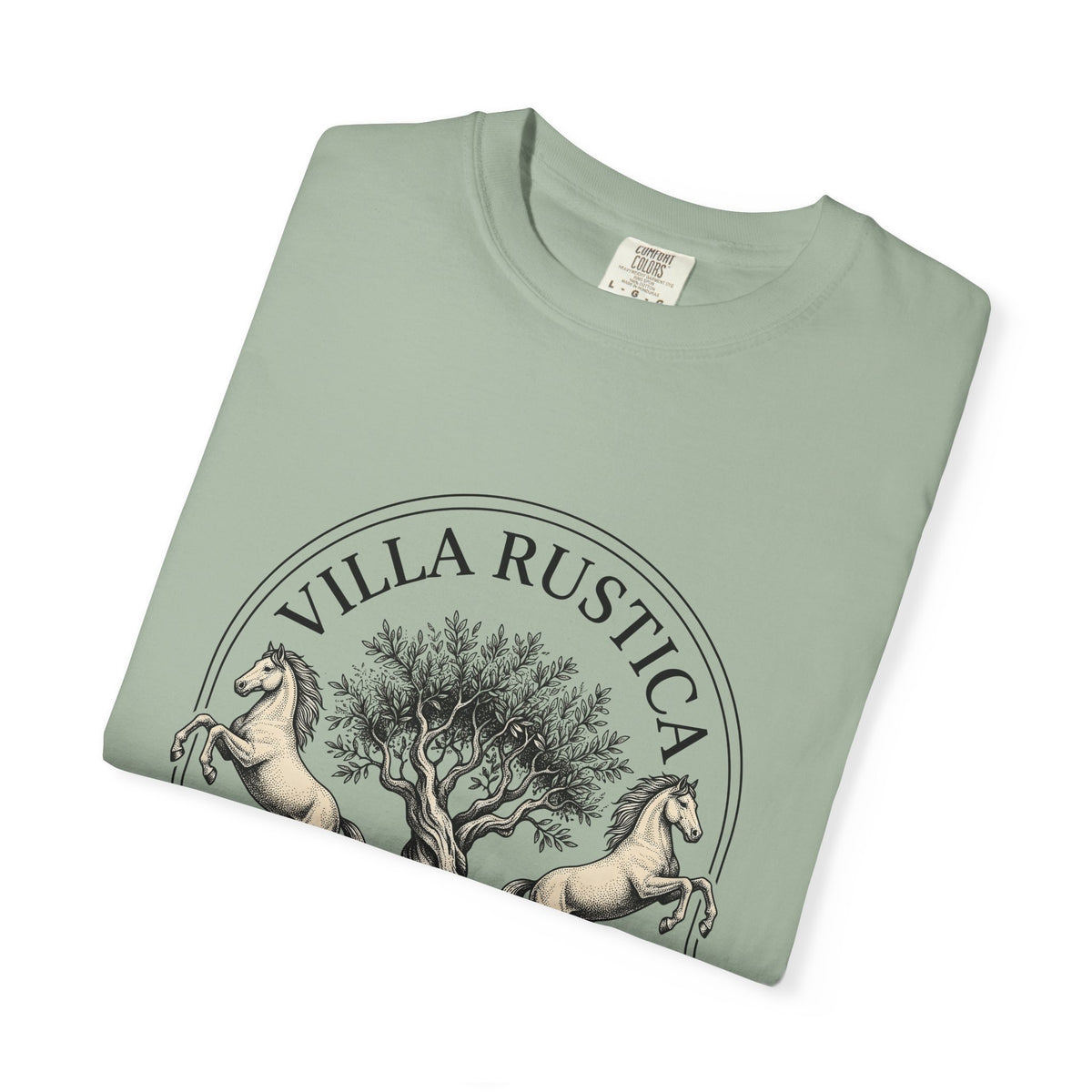 Horse Tree T-Shirt Vineyard Equestrian Gift Women Vintage T-Shirt Equine T-Shirt Winery Enthusiast Retro T-Shirt Horseback Graphic Hand Drawn Olive