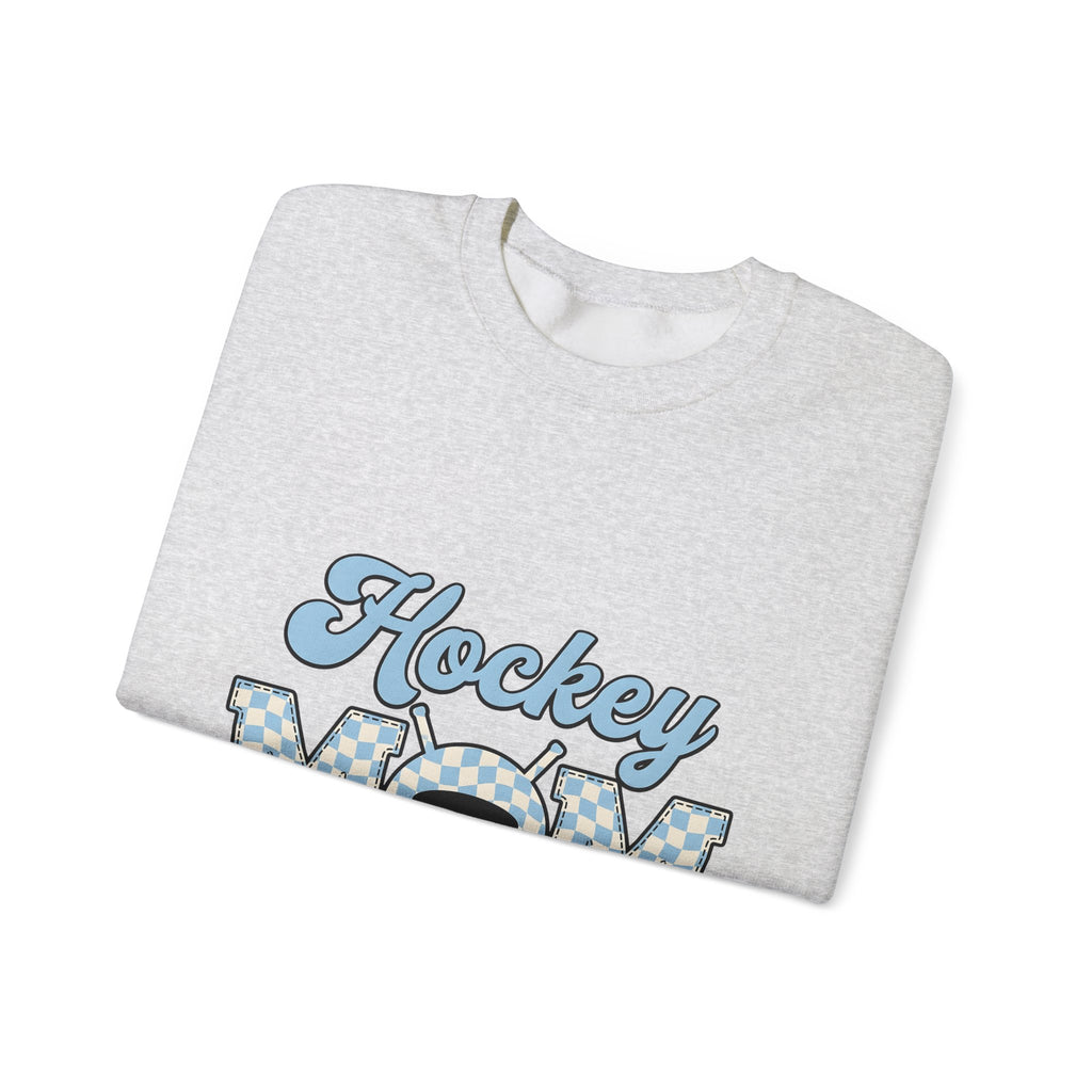 Hockey Puck Sweatshirt Hockey Mom Sports Gift Women Retro Sweatshirt Puck Sweatshirt Hockey Fan Vintage Sweatshirt Athletic Graphic Checkered Hockey Sticks