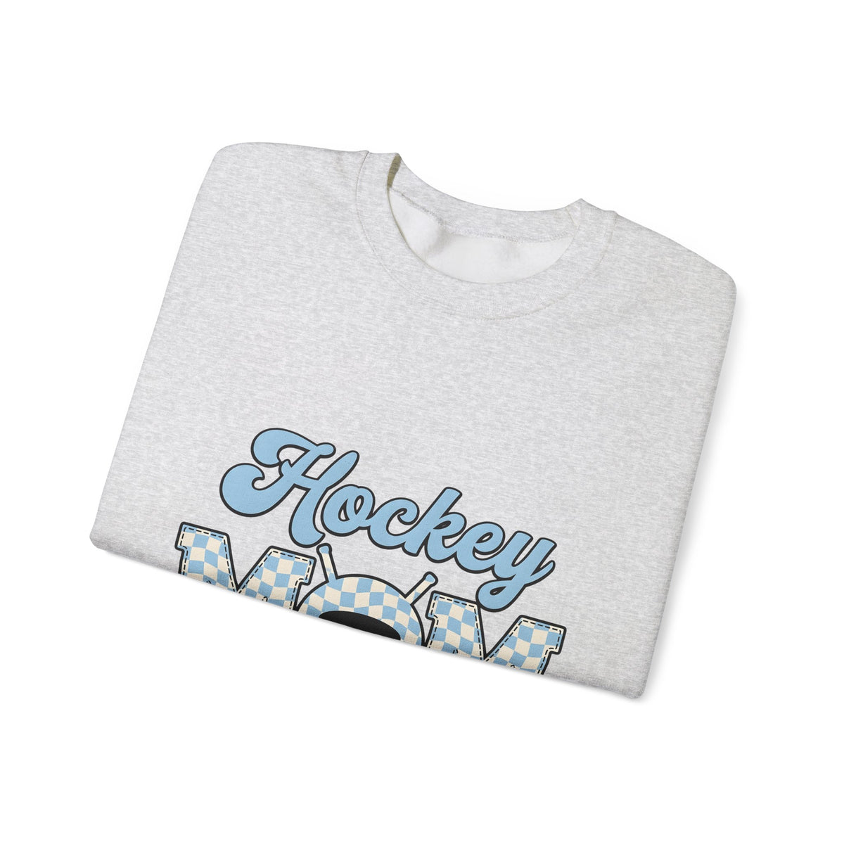 Hockey Puck Sweatshirt Hockey Mom Sports Gift Women Retro Sweatshirt Puck Sweatshirt Hockey Fan Vintage Sweatshirt Athletic Graphic Checkered Hockey Sticks