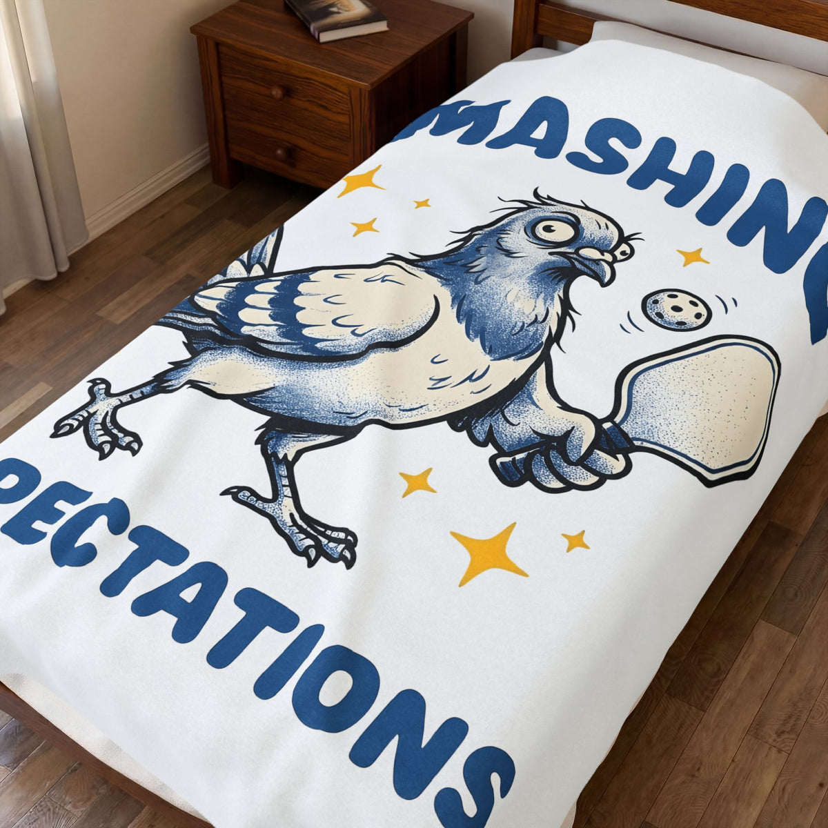 Flying Bird Pickleball Blanket Pickleball Critters Gift Women Drawing Blanket Pickleball Blanket Pickleball Fan Illustrations Blanket Creature