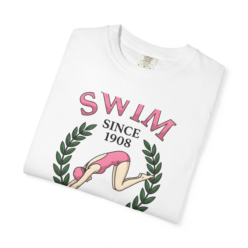 Swim Graphic T-Shirt Swimming Exercise Gift Women Antique T-Shirt Swimwear T-Shirt Aquatic Enthusiast Vintage T-Shirt Fitness Graphic Old School