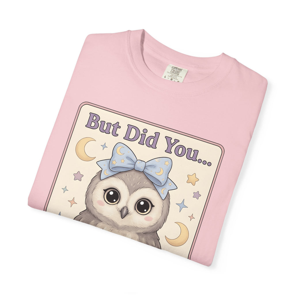Owl Bow T-Shirt Teachers School Gift Women Kawaii T-Shirt Owl T-Shirt Educator Enthusiast Cute T-Shirt Classroom Graphic Pastel Laptop T-Shirt