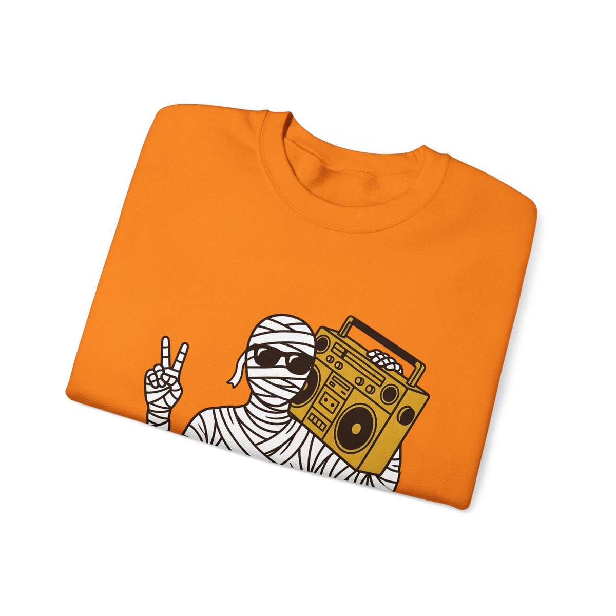 Mummy Boombox Halloween Audio Gift Sketch Wrapped Mummy Horror Fan Monster Drawing Old Sweatshirt