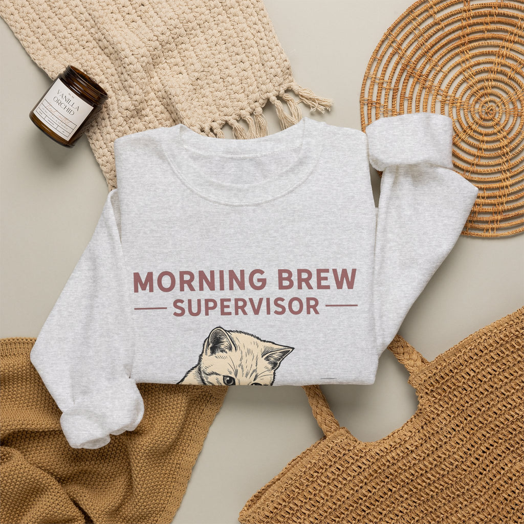 Cat Coffee Cup Cat Coffee Gift Hand Drawn Coffee Mug Cat Fan Illustrated Caffeinated Sweatshirt