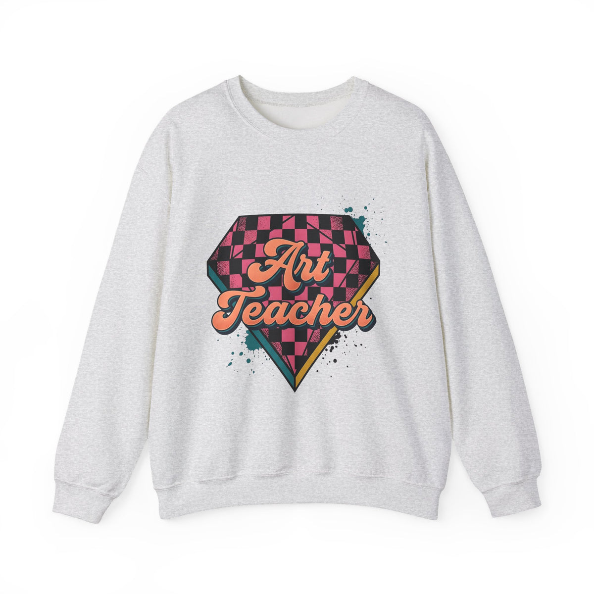 Diamond Checkered Graphic Sweatshirt Teachers Classroom Gift Women Retro Sweatshirt Plaid Sweatshirt Educator Enthusiast Vintage Sweatshirt School Graphic Pop