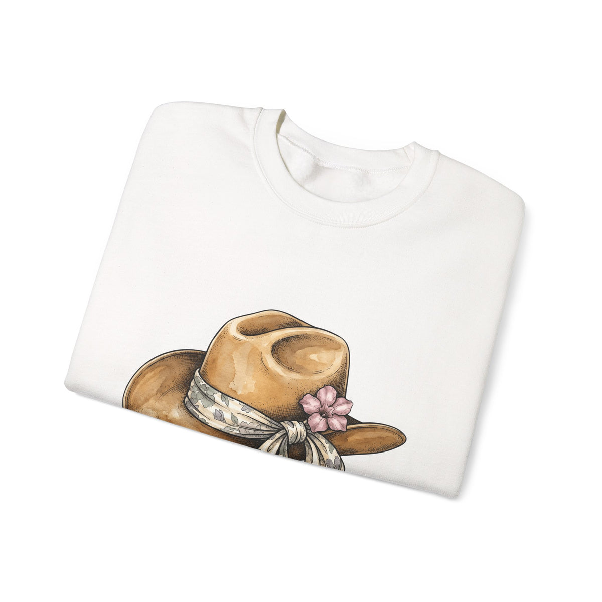 Country Hat Sweatshirt Cowgirl Outback Gift Women Tribal Sweatshirt Cowboy Hat Sweatshirt Rodeo Fan Cowgirl Graphic Sweatshirt Folk Flower Kerchief Sweatshirt