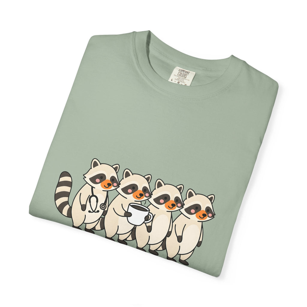Raccoon Family T-Shirt Nurses Creatures Gift Women Lovable T-Shirt Trash Panda T-Shirt Nurse Enthusiast Cute T-Shirt Wildlife Graphic Animated