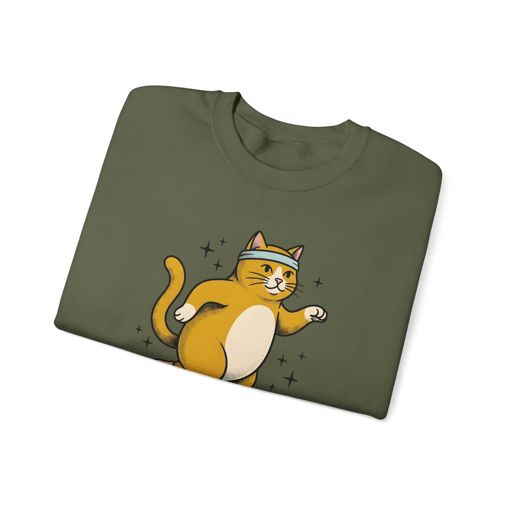Skating Cat Sweatshirt Funny Feline Gift Women Comic Sweatshirt Cat Sweatshirt Humor Fan Cartoon Sweatshirt Kitty Graphic Vintage Sparkles Sweatshirt