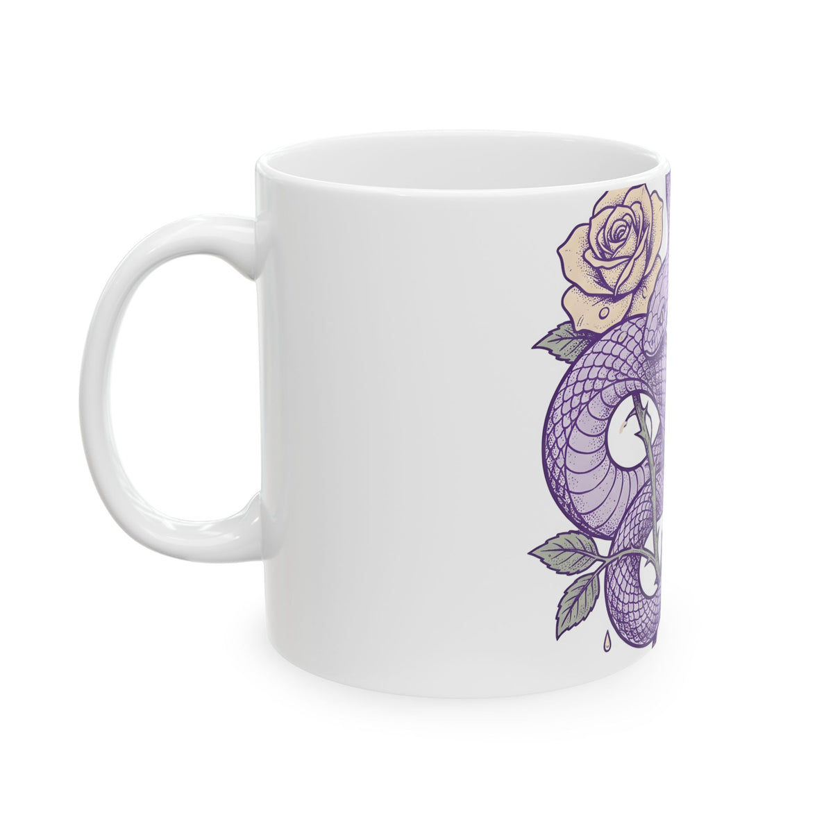 Snake Flower Mug Halloween Horror Gift Women Neo Traditional Mug Rafflesia Mug Spooky Fan Tattoo Mug Macabre Graphic Old School
