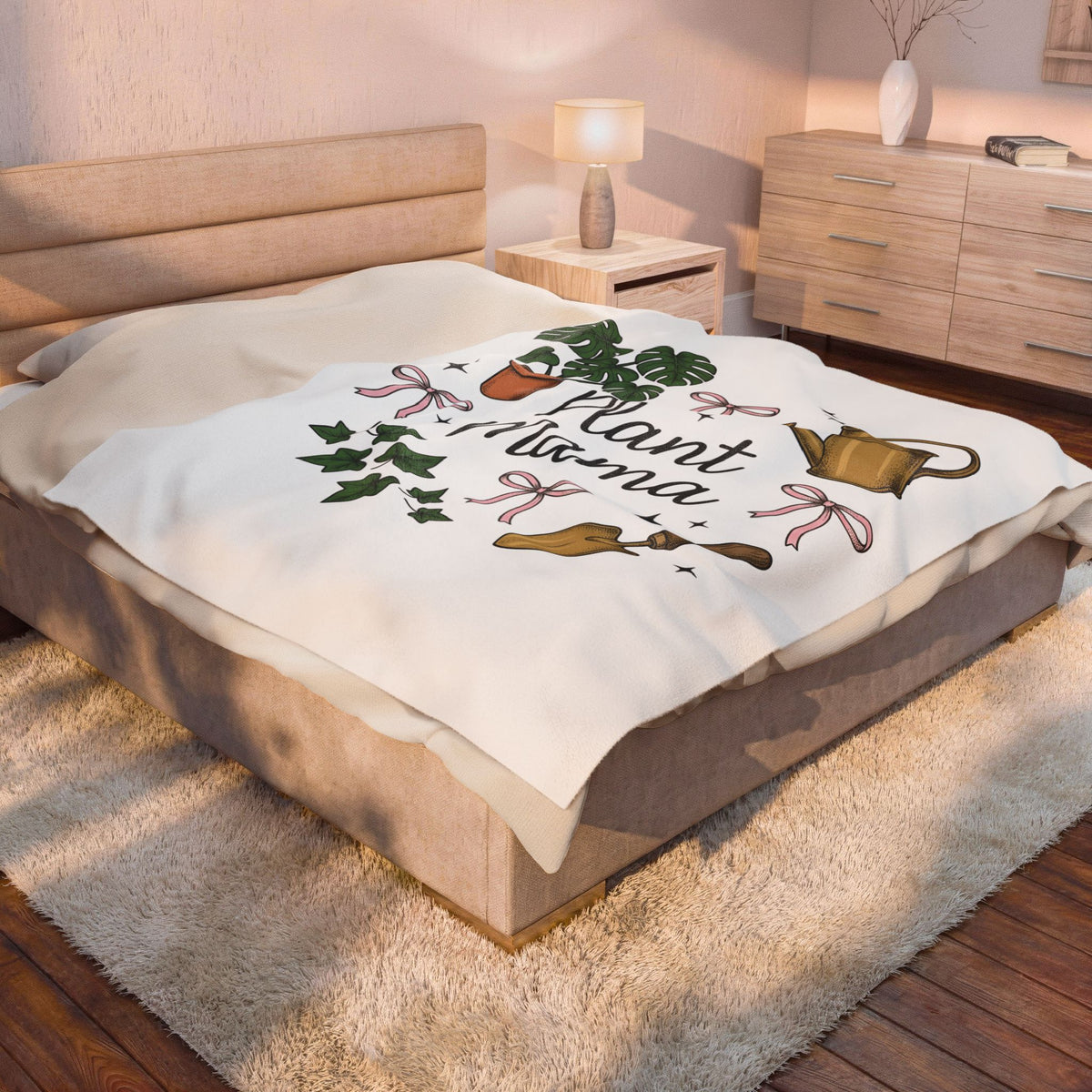 Houseplant Pot Blanket Plant Mom Garden Gift Women Sketch Blanket Planter Blanket Gardener Enthusiast Drawing Graphic Gardening Illustration Retro