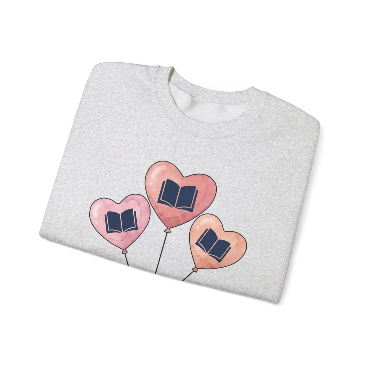 Love Balloon Sweatshirt Cute Books Gift Women Paint Sweatshirt Balloon Sweatshirt Adorable Fan Artistic Sweatshirt Literary Graphic Sketch Novel Sweatshirt