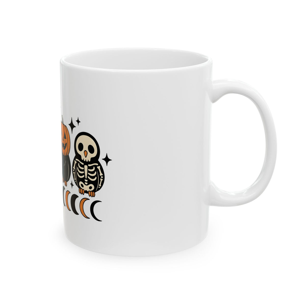 Owl Disguise Halloween Haunted Gift Animated Hoot Owl Horror Fan Cartoony Spooky Classic Moon Mug