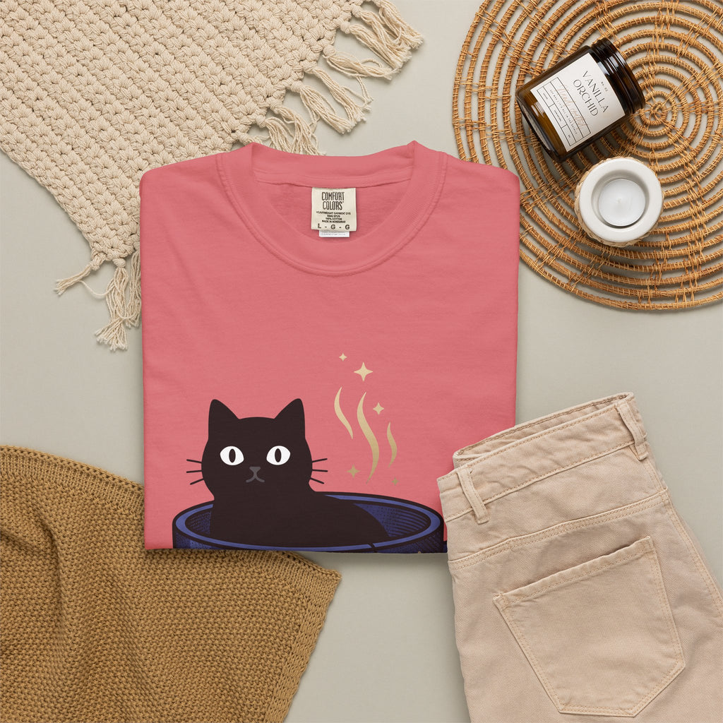 Black Feline Tea Cup T-Shirt Cat Gift Women Signs Gift Women Cute T-Shirt Cat T-Shirt T-Shirt Cat Fan Kitty T-Shirt Adorable T-Shirt Zodiac Graphic T-Shirt