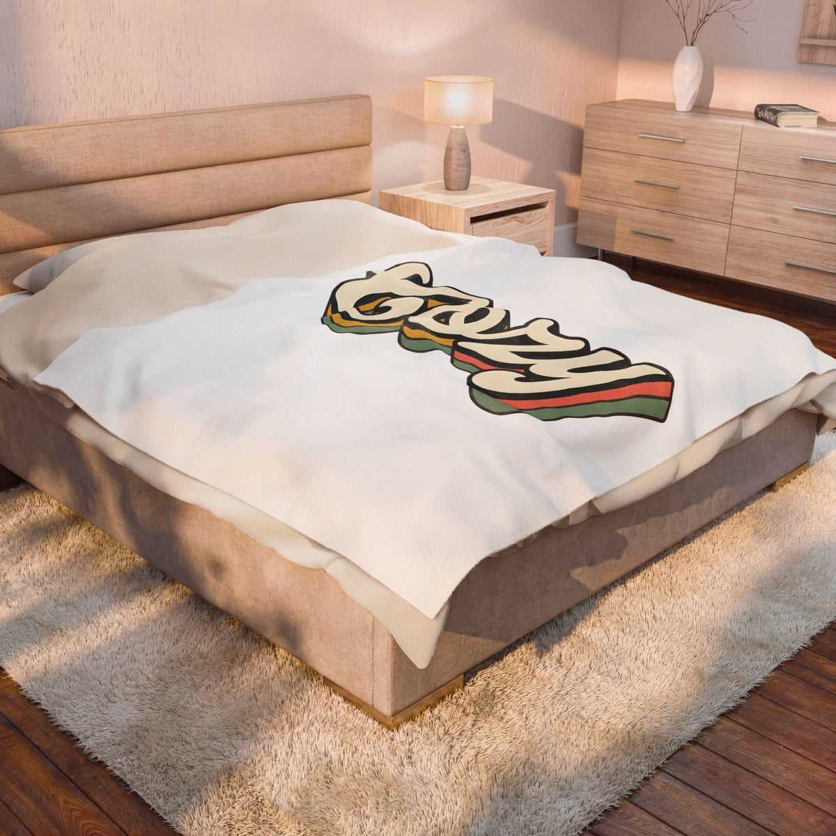 Old School Text Holiday Seasonal Gift Heavy Retro Typography Festive Fan Holiday Nostalgic Rainbow Blanket