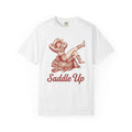 Pinup Cowgirl T-Shirt Cowgirl Rodeo Gift Women Western T-Shirt Cowgirl T-Shirt Cowboy Fan Western Art T-Shirt Rodeo Graphic Vintage Saddle T-Shirt