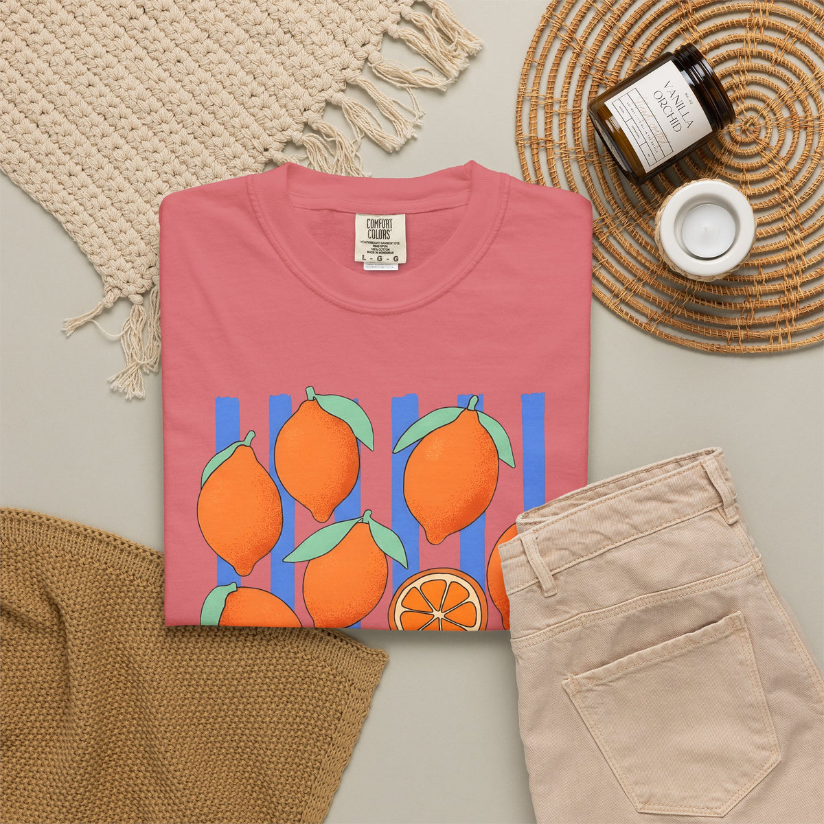 Lemon Fruit T-Shirt Drinks Vacation Gift Women Cartoon T-Shirt Citrus T-Shirt Beverage Fan Cocktail Graphic Classic Orange Segment T-Shirt
