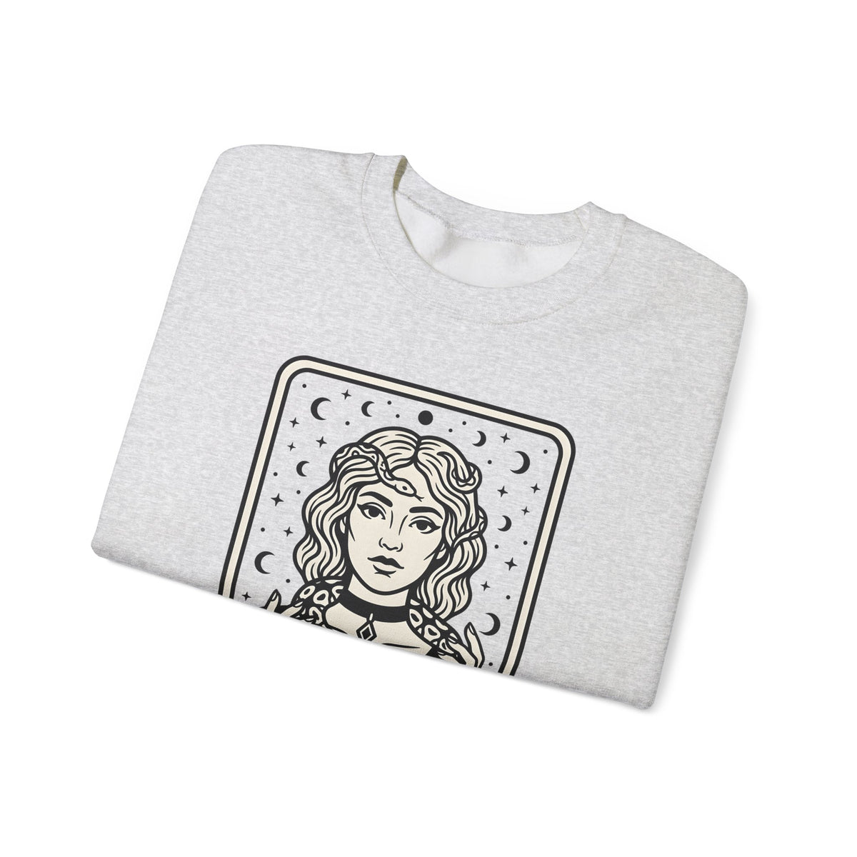 Mystical Female Serpent Sweatshirt Boho Chic Spells Gift Women Oracle Sweatshirt Snake Sweatshirt Bohemian Fan Divination Sweatshirt Magic Graphic Retro Lunar