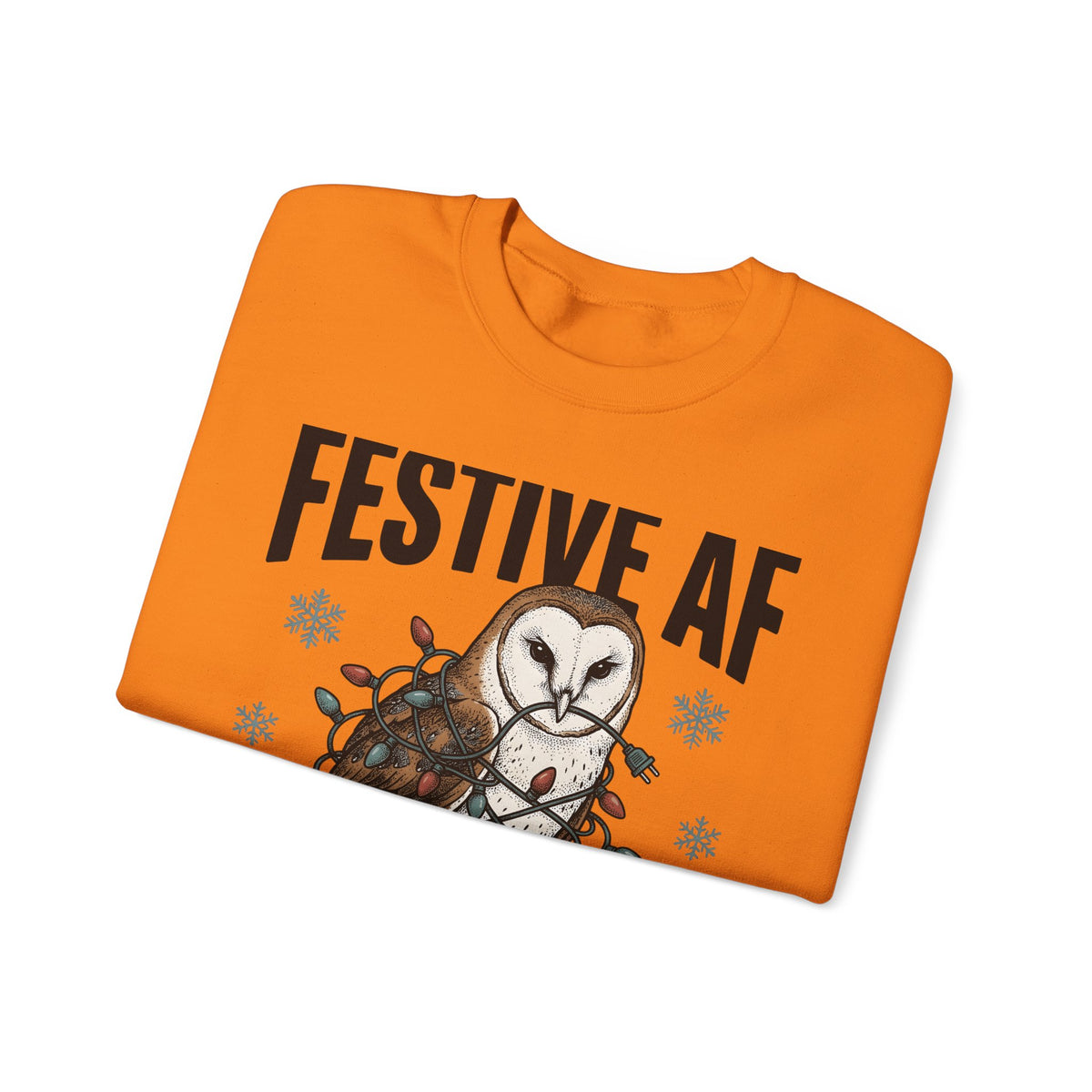 Owl Christmas Lights Christmas Animal Gift Hand Drawn Owl String Lights Xmas Fan Owl Sweatshirt