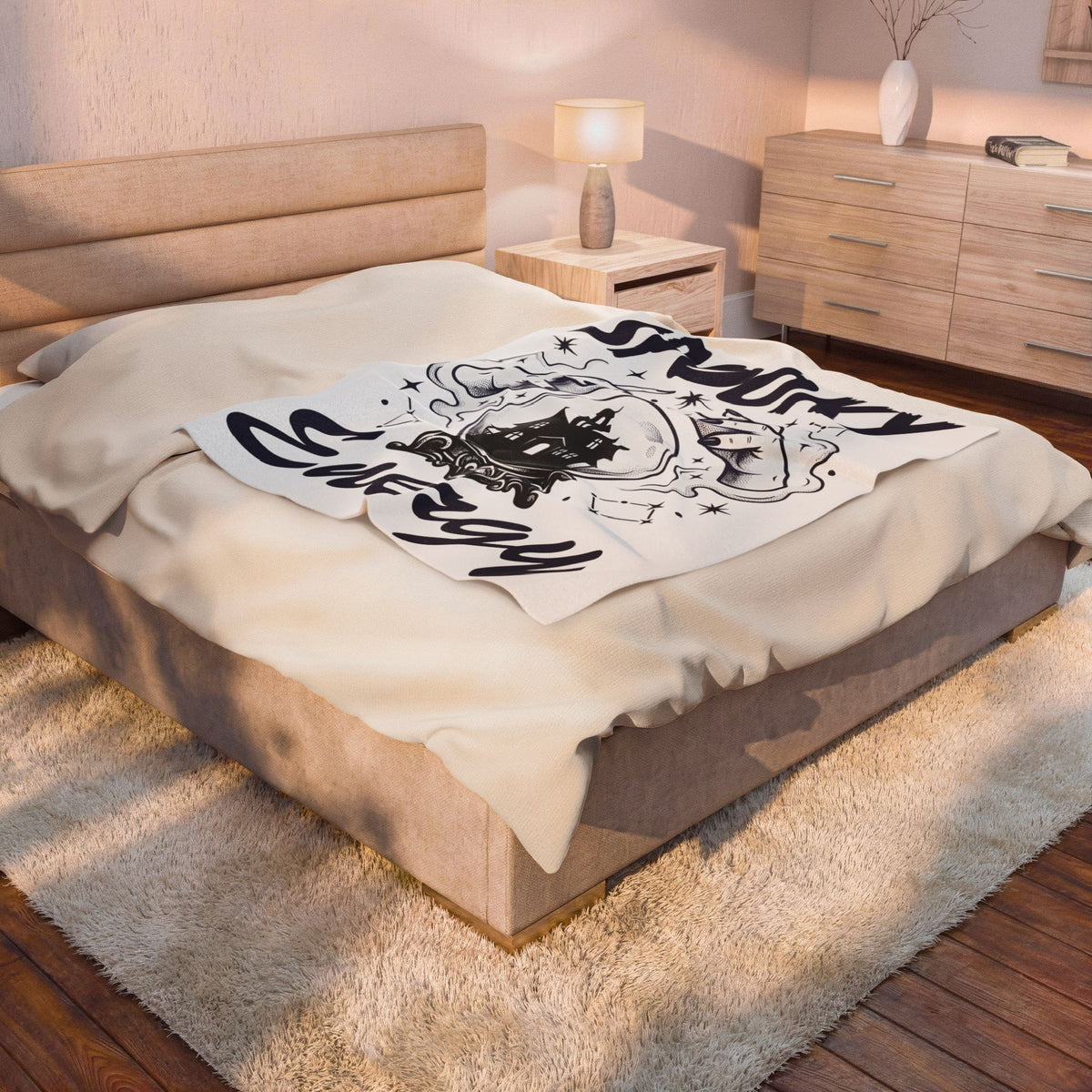 Haunted House Blanket Halloween Witchcraft Gift Women Gothic Blanket Mansion Blanket Horror Fan Dark Art Blanket Occult Graphic Vintage Crystal