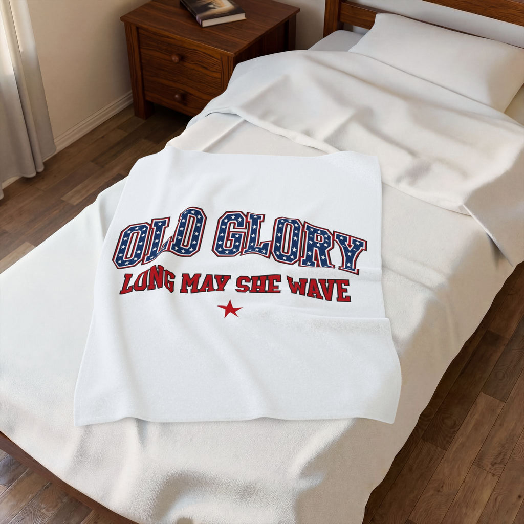 Star Pattern Text America Holiday Gift Patriotic Typography American Fan Retro Holiday Vintage Blanket