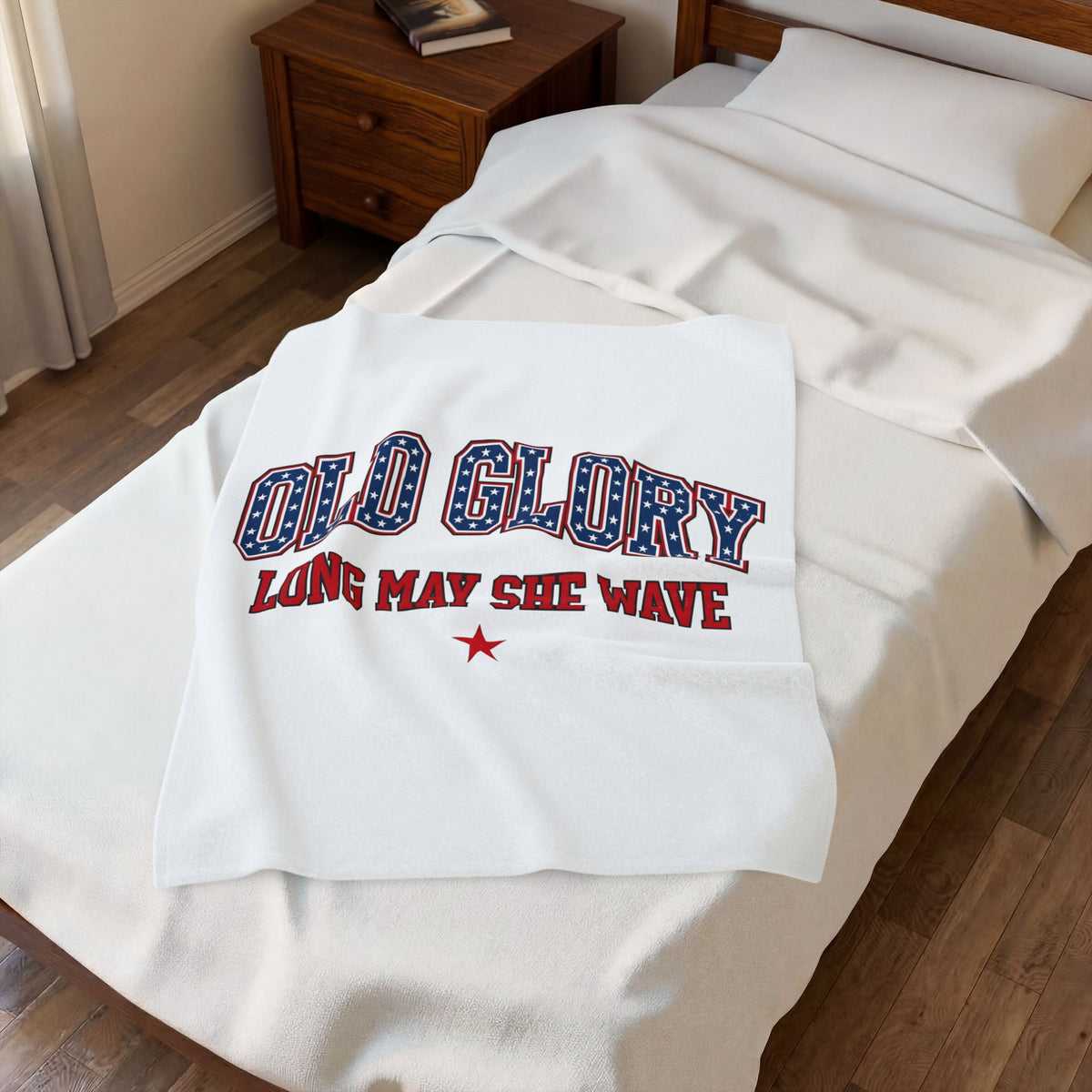 Star Pattern Text America Holiday Gift Patriotic Typography American Fan Retro Holiday Vintage Blanket