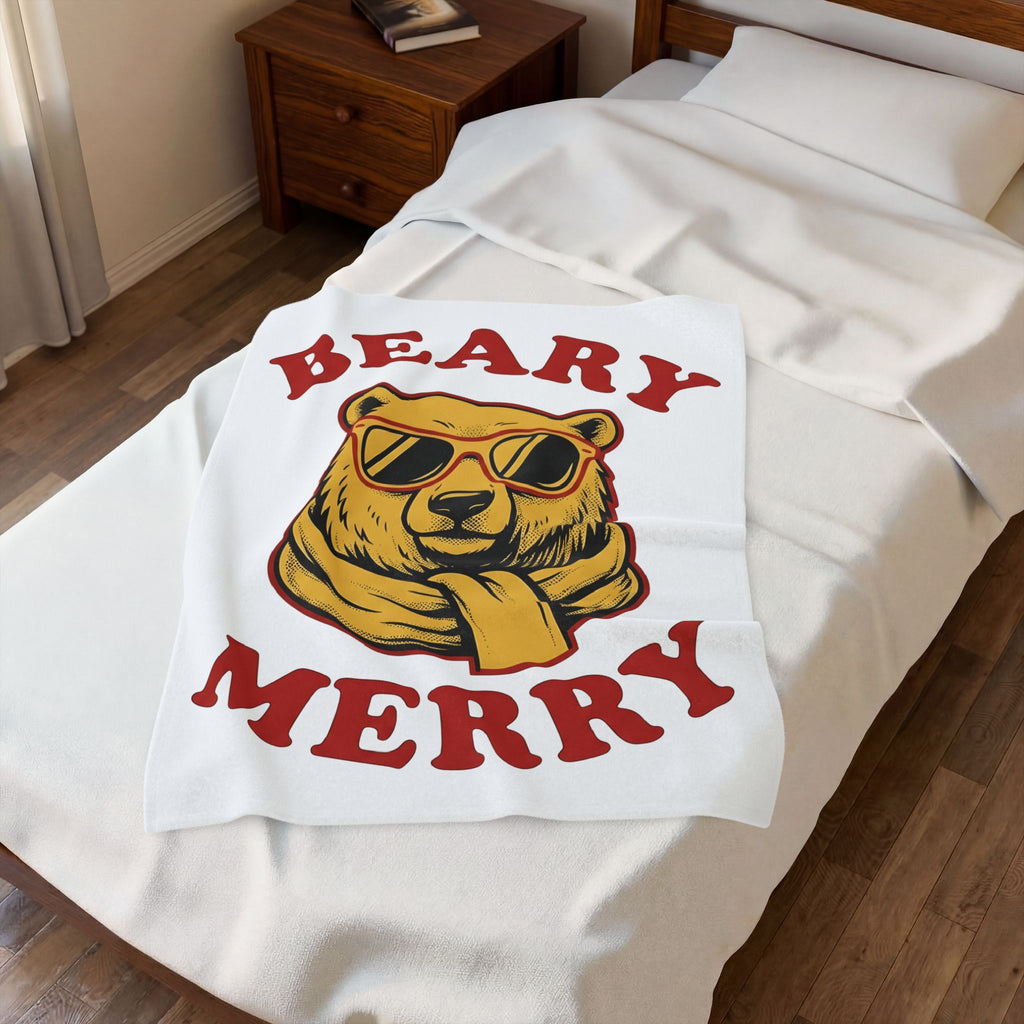 Bear Shades Blanket Christmas Wildlife Gift Women Comic Blanket Teddy Blanket Xmas Fan Cartoon Blanket Animal Graphic Retro Neck Wrap Blanket