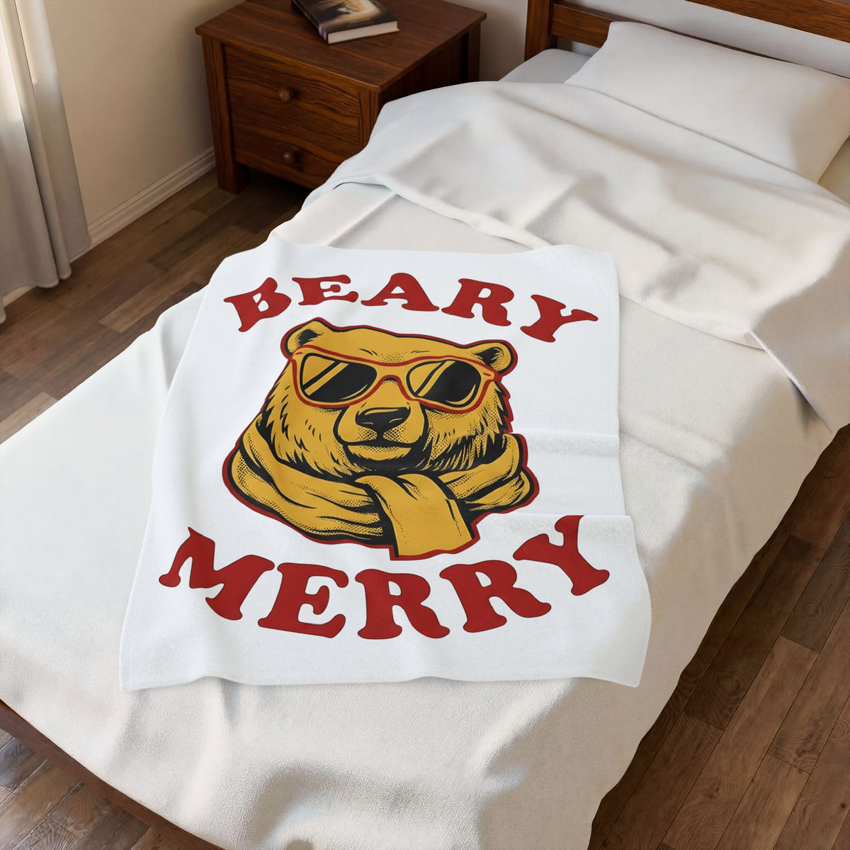 Bear Shades Blanket Christmas Wildlife Gift Women Comic Blanket Teddy Blanket Xmas Fan Cartoon Blanket Animal Graphic Retro Neck Wrap Blanket