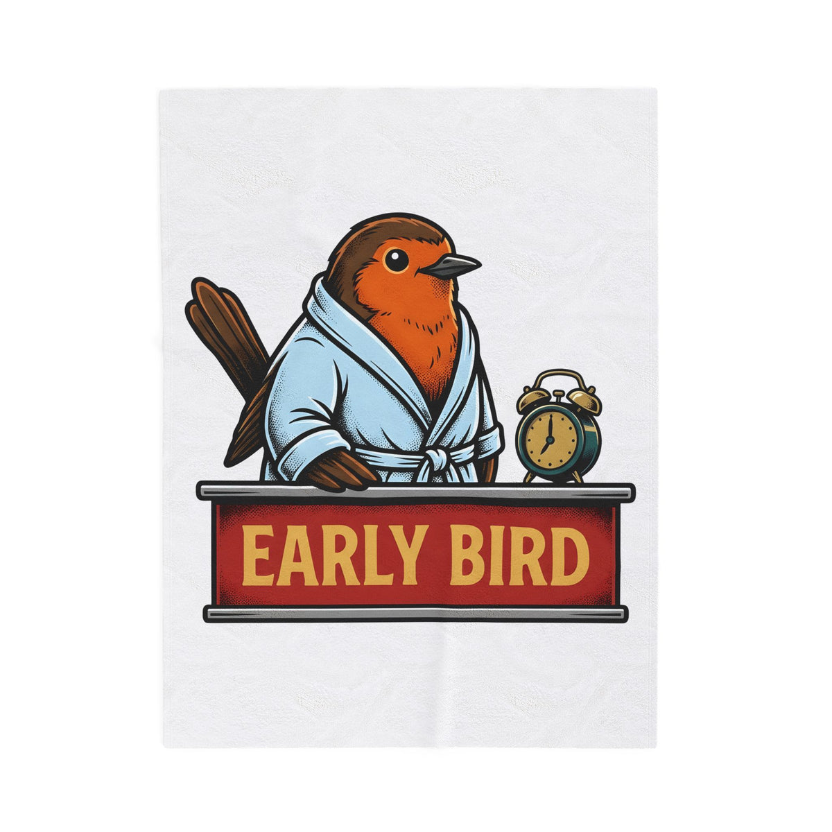 Avian Robe Blanket Funny Creature Gift Women Animated Blanket Bird Blanket Humor Fan Cartoon Blanket Beast Graphic Old School Alarm Blanket