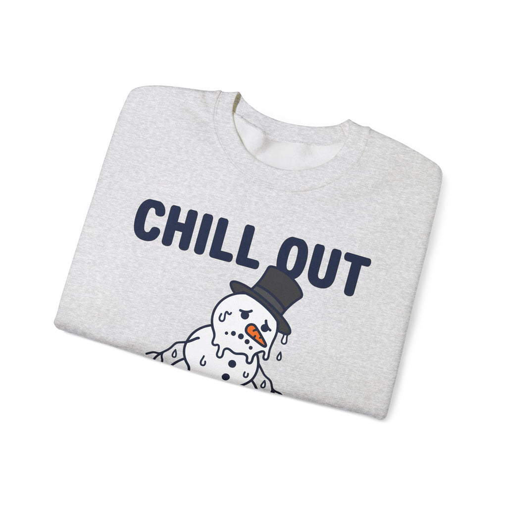 Melting Snowman Sweatshirt Christmas Comedy Gift Women Illustration Sweatshirt Frosty Sweatshirt Xmas Fan Drawing Graphic Sketch Top Hat Sweatshirt